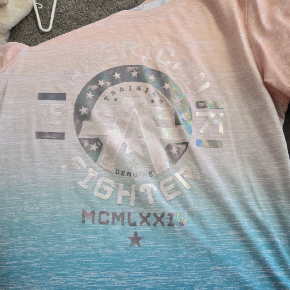 American Fighter Pink and Blue Ombre Tee
